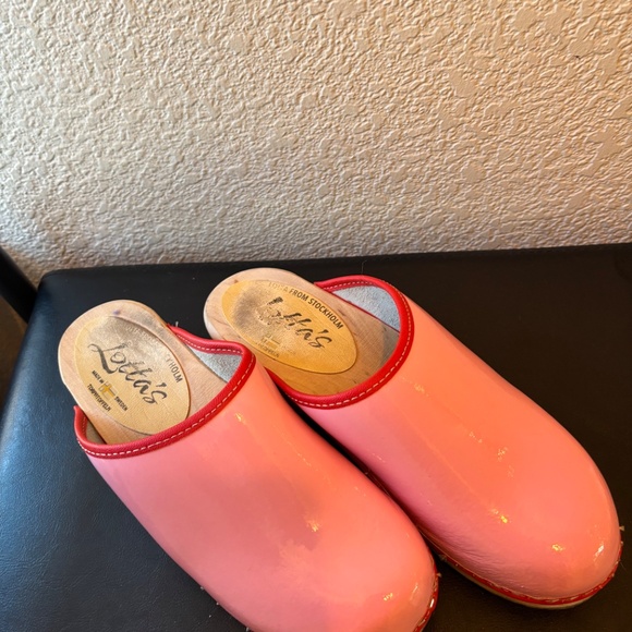 PINK Patent Leather 38 7.5 Clogs Genuine LOTTAS Lotta from Stockholm Sweden - Picture 11 of 11